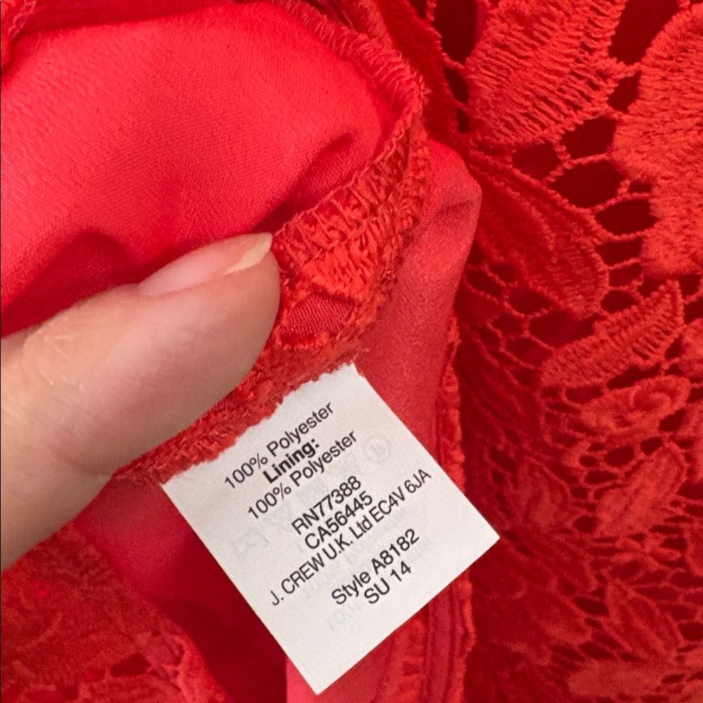 NWT J. Crew Collection Poppy Coral Floral Lace Sheath Dress Sz 6 - Picture 9 of 9